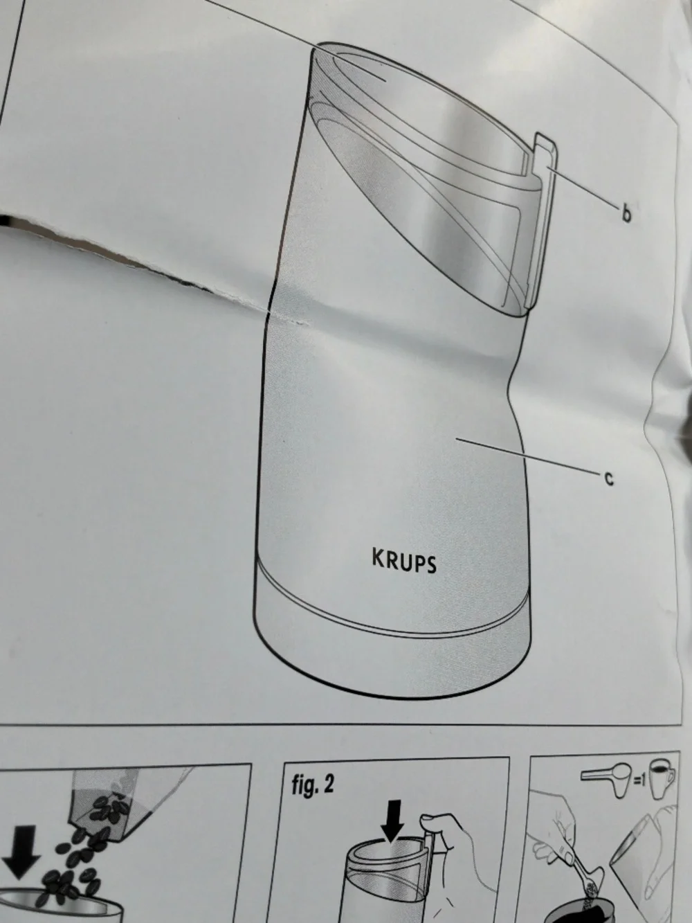 NIB KRUPS Fast Touch Electric Coffee & Spice Grinder F203 Black